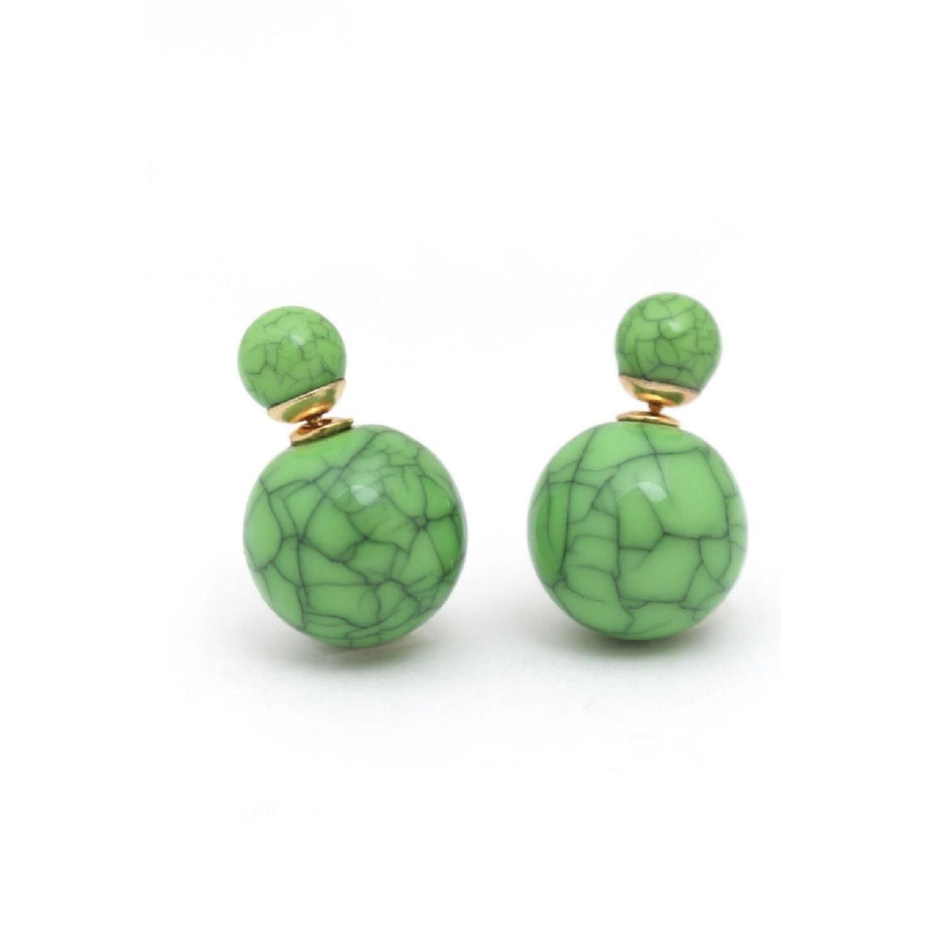 Ball Earrings - Green