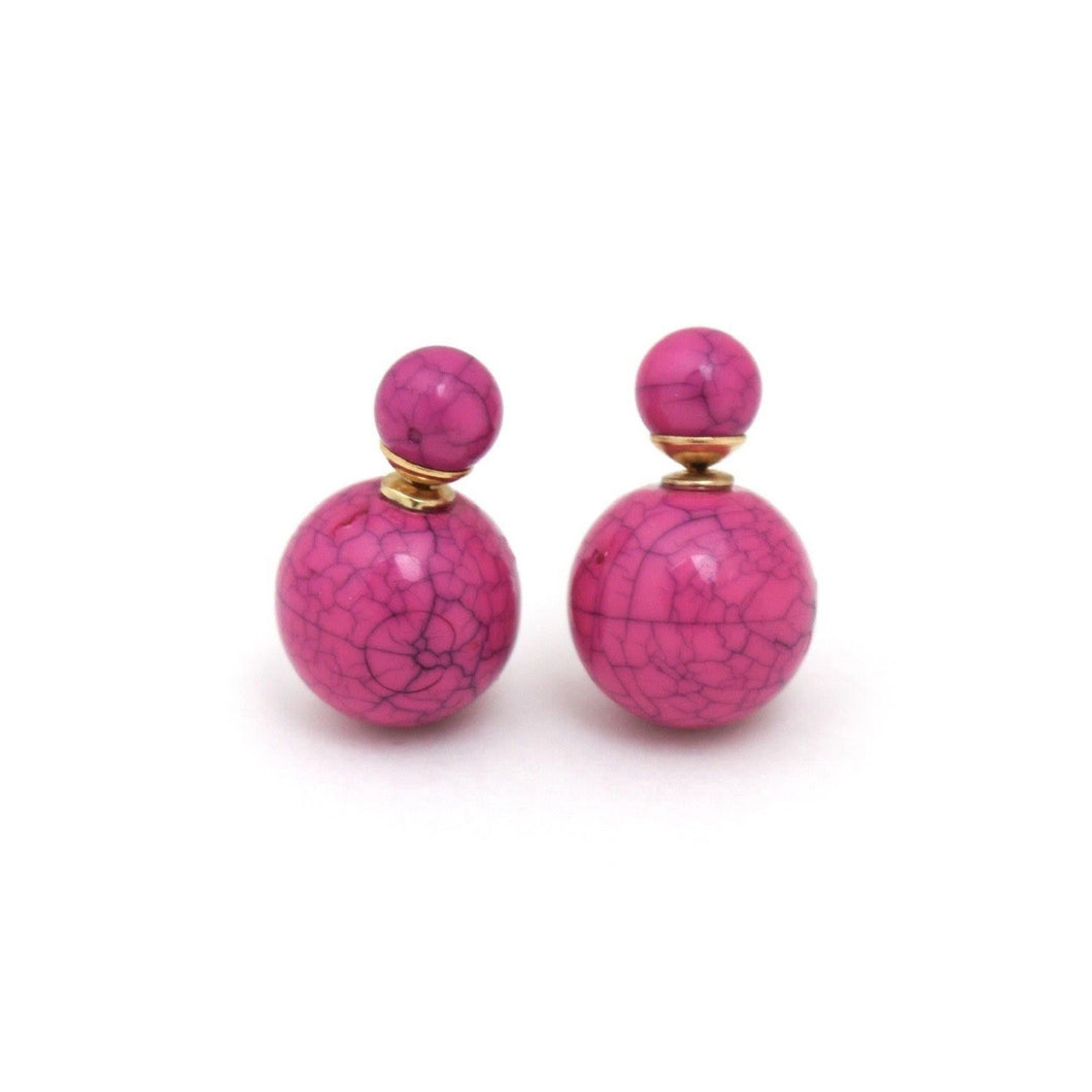 Ball Earrings - Pink